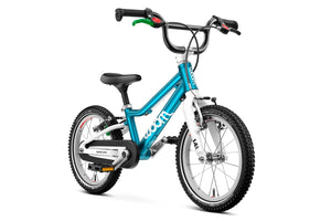 Woom GO 2 metallic blue 14 inch wheel ultralight children's bike.