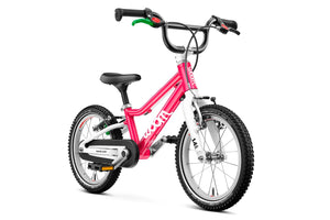 Woom GO 2 hot pink 14 inch wheel ultralight children's bike.