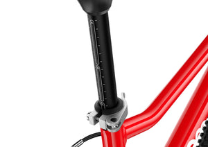 Woom GO 4 A-B-C seatpost markings for precise adjustment of the saddle height in relation to the handlebars.