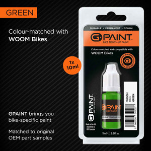 G-Paint Woom Bikes green touch-up paint.