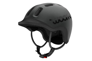 Woom READY charcoal metallic kids' helmet.