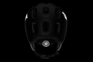 Woom READY charcoal metallic kids' helmet.