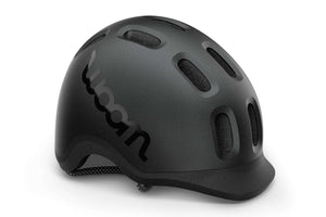 Woom READY charcoal metallic kids' helmet.