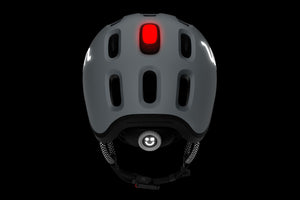 Woom READY helmet light fitted to the Woom READY kids' helmet.