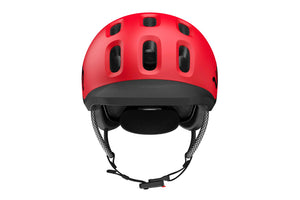 Woom READY red kids' helmet.