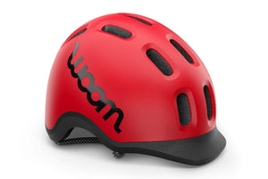 Woom READY red kids' helmet.