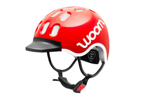 Woom red kids helmet.