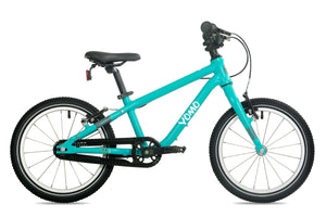 Yomo 16 turquoise 16-inch wheel lightweight hybrid mountain bike.