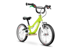 Woom 1 PLUS lizard lime 14 inch wheel ultralight children's balance bike.