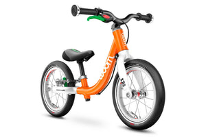 Woom 1 flame orange 12 inch wheel ultralight children's balance bike.