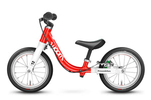 Woom 1 red 12 inch wheel ultralight children's balance bike.