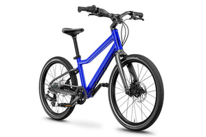 Woom EXPLORE 4 magnetic blue 20 inch wheel 7-speed ultralight hybrid bike.