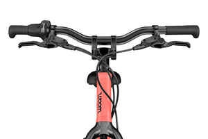 Woom EXPLORE 4 neon coral 20 inch wheel 7-speed ultralight hybrid bike.