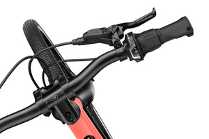 Woom EXPLORE 4 Shimano Revoshift  twist shifter for intuitive shifting.