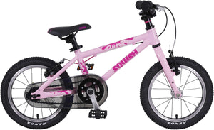 Squish 14 inch wheel pink girls lightweight hybrid mountain bike.