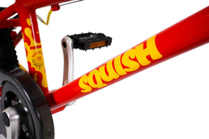 Squish 16 inch wheel red boys lightweight hybrid mountain bike.