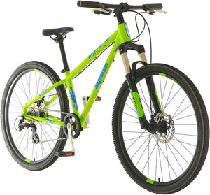 Squish 26 inch wheel light green boys 8 speed lightweight front suspension mountain bike.