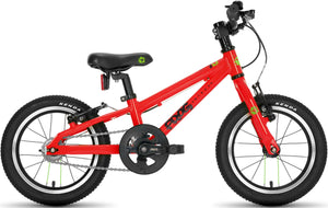 Frog 40 red 14 inch wheel lightweight hybrid mountain bike.