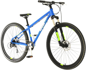 Squish 650B 27.5 inch wheel light blue boys 9 speed lightweight front suspension mountain bike.