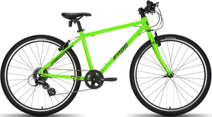 Frog 73 neon green 26 inch wheel 8 speed lightweight hybrid mountain bike.