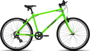 Frog 78 neon green 26 inch wheel 8 speed lightweight hybrid mountain bike.