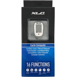 XLC 16 function wireless sensor touch white cycle computer.