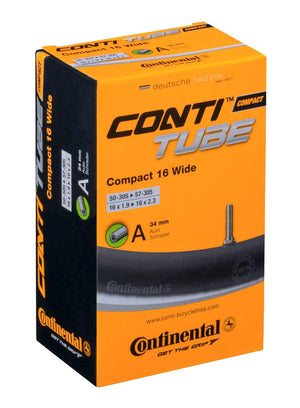 Continental Compact 16 Wide Schrader valve inner tube.