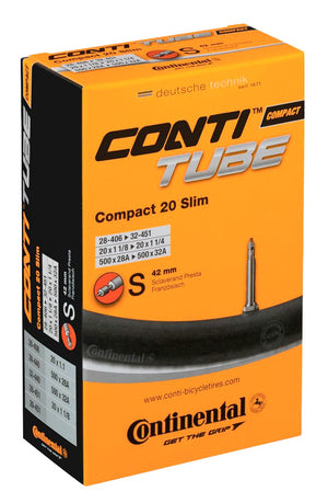 Continental Compact 20 Slim Presta valve inner tube.