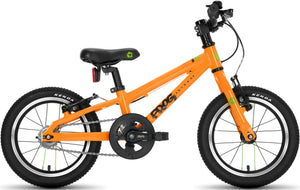 Frog 40 orange 14 inch wheel lightweight hybrid mountain bike.