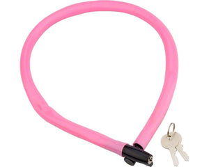 Kryptonite Keeper 665 pink 6mm x 65cm cable key lock with two keys.