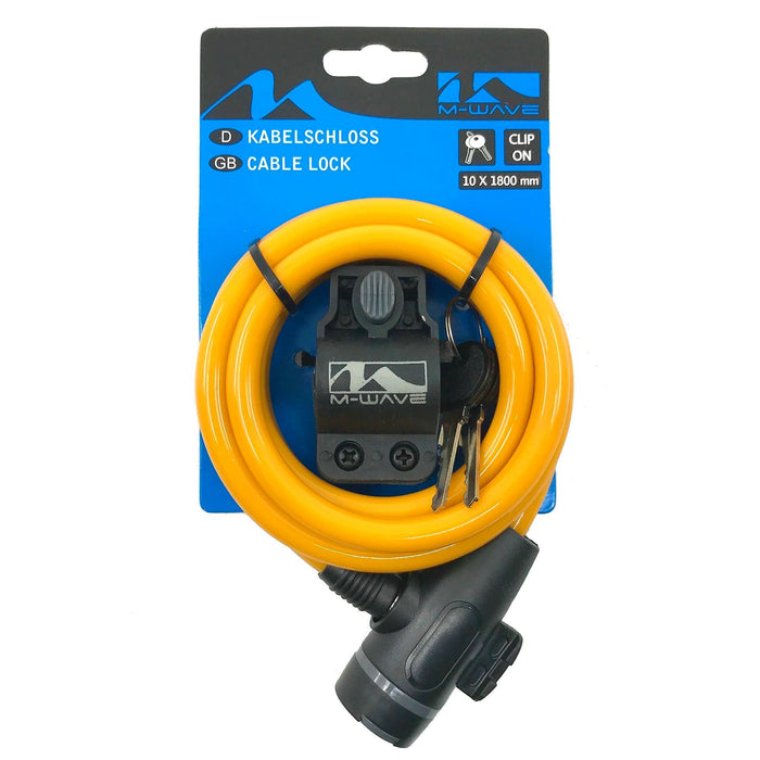 M-Wave 10mm x 1800mm orange cable key lock