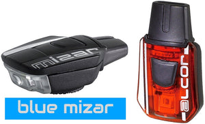 Moon Mizar blue front and Alcor rear rechargeable USB lights.
