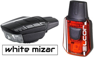 Moon Mizar white front and Alcor rear rechargeable USB lights.