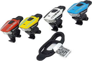 Moon Mizar rechargeable USB front lights in various colours.