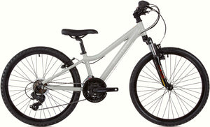 Ridgeback MX24 24 inch wheel light grey boys 21 speed front suspension mountain bike.