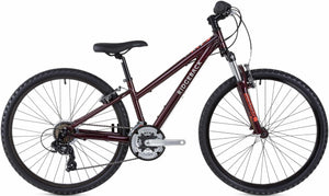 Ridgeback Serenity 26 inch wheel plum girls 21 speed front suspension mountain bike.