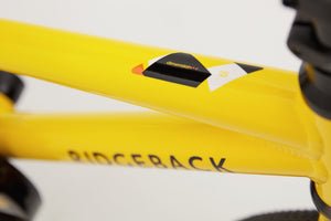 Ridgeback Dimension 14 inch wheel yellow lightweight hybrid mountain bike.