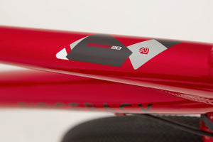 Ridgeback Dimension 20 inch wheel deep red 7 speed lightweight hybrid mountain bike.