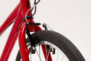 Ridgeback Dimension 20 inch wheel deep red 7 speed lightweight hybrid mountain bike.