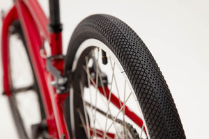 Ridgeback Dimension 20 inch wheel deep red 7 speed lightweight hybrid mountain bike.