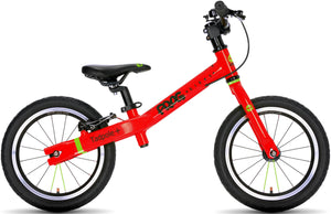 Frog Tadpole Plus red 14 inch wheel lightweight balance bike.