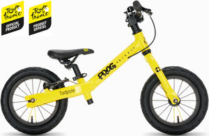 Frog Tadpole Tour de France™ yellow edition 12 inch wheel lightweight balance bike.
